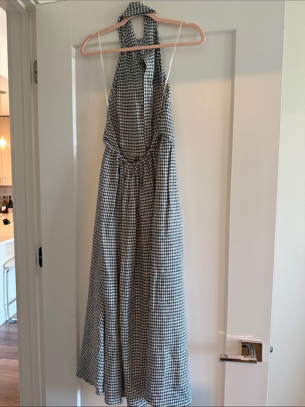 Reformation Tace Halter Gingham Dress - Slate Check - Picture 7 of 7